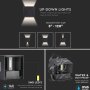 5W LED WALL LAMP BRIDGLUX CHIP CORPO NERO  QUADRATO IP65 4000K
