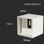 11W LED WALL LAMP BRIDGELUX CHIP WHITE CORPO BIANCO 4000K