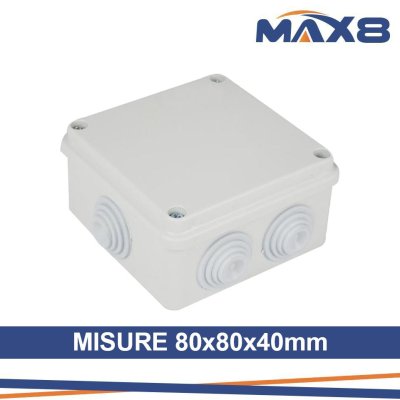 CASSETTA DERIVAZIONE 80X80X40  C/PASSACAVO IP44
