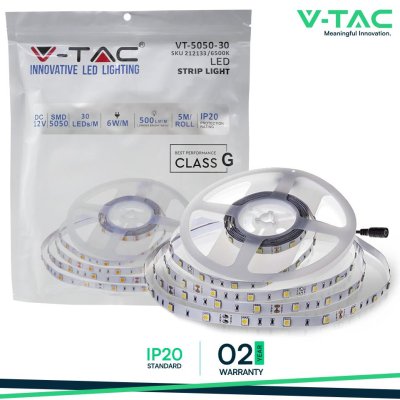LED STRISCIA SMD5050 30 LEDS 6400K IP20