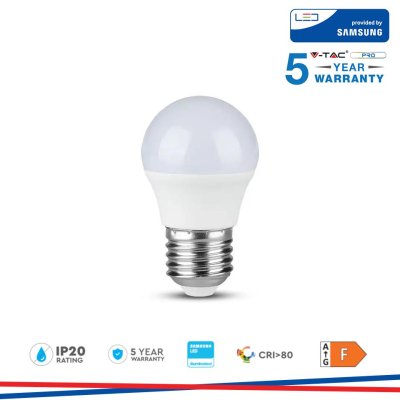 LED LAMPADINA SAMSUNG CHIP 6.5W E27 G45 PLASTICA 6000K