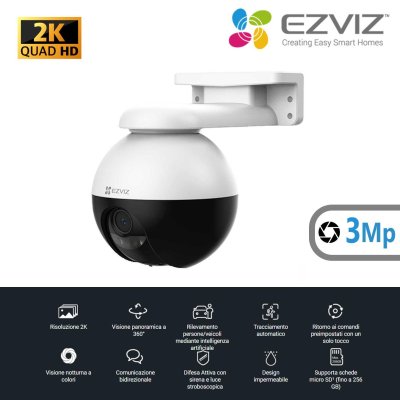 C8W PRO 2K 3MP 2K WI-FI CON IA MOTOR. A COLORI DI NOTT EZVIZ