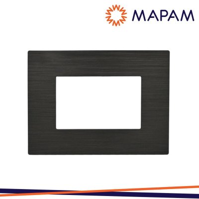 PLACCA TECNOPOLIMERO SPAZZOLATO 8003SL-2 ART 3P NERO