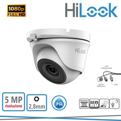 TELECAMERA DOME 5MP 2,8MM RISOLUZIONE 2560X1944 IR20 IP66
