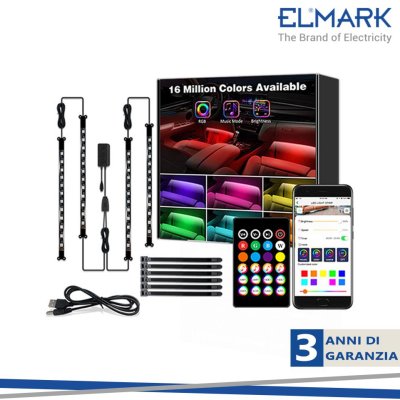 NASTRO LED RGB BLUETOOTH SMART CON CONTROLLO MUSICA E AUDIO, KIT