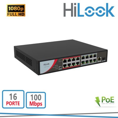 SWITCH POE NON GESTITO FAST ETHERNET A 16 PORTE POE 100MBPS