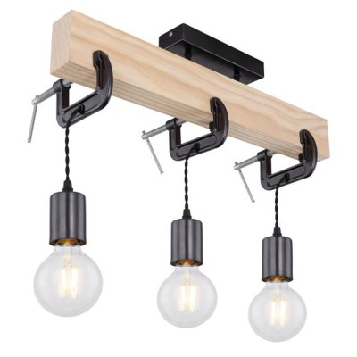 15433-3D PLAFONIERA METALLO NERA 3XE27 GLOBO