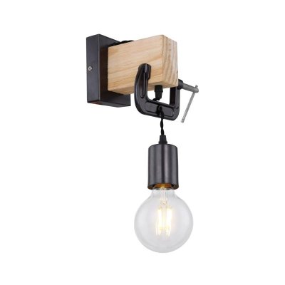 15433W APPLIQUE METALLO NERO GLOBO 1XE27