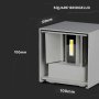 5W WALL LAMPADA DA GIARDINO BRIDGLUX CHIP CORPO GRIGIO QUADRATO IP65 4000K