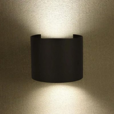 6W WALL LAMPADA DA GIARDINO BRIDGLUX CHIP CORPO NERO ROTONDO IP65 4000K