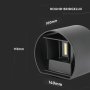 6W WALL LAMPADA DA GIARDINO BRIDGLUX CHIP CORPO NERO ROTONDO IP65 4000K
