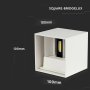 11W LED  LAMPADA DA GIARDINO BRIDGELUX CHIP BIANCO 3000K QUADRATO