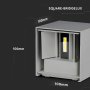 11W LED  LAMPADA DA GIARDINO BRIDGELUX CHIP GRIGIO 3000K QUADRATO