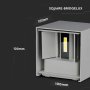 11W LED  LAMPADA DA GIARDINO BRIDGELUX CHIP GRIGIO 4000K QUADRATO