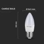 LED LAMPADINA 4.5W E27 CANDLE 3000K