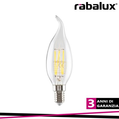 LAMPADINA E14 4W FILAMENTO 2700K CANDELA COLPO DI VENTO
