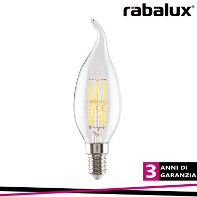 LAMPADINA E14 4W FILAMENTO 4000K CANDELA COLPO DI VENTO
