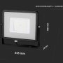 50W LED PROIETTORE SMD SAMSUNG CHIP CORPO NERO 3000K