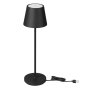 2W LED LAMPADA DA TAVOLO (4400MA BATTERY) IP54 CORPO NERO 3000K