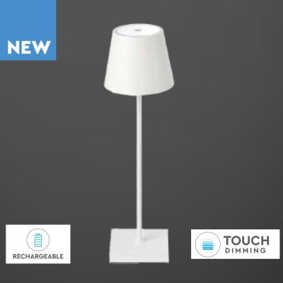 3W LAMPADA LED DA TAVOLO  IN ALLUMINIO RICARICABILE CON TOUCH DIMMERABILE COLORE BIANCO4000K