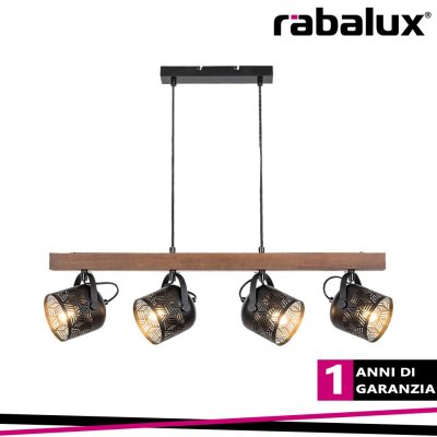 PENDENTE ROTEM 4XE14 750MM WALNUT/BLACK
