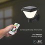 LED SOLARE LAMPADA DA PARETE WITH RF CONTROLLO 3IN1 IP44 CORPO NERO