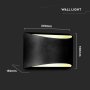 9W LED LAMPADA DA PARETE WITH BRIDGELUX CHIP CORPO NERO 4000K IP54