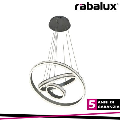 AVALON, PENDANT LAMP,BRUSHED ALUMINIUM, CRYSTAL DECORATION O