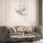 AVALON, PENDANT LAMP,BRUSHED ALUMINIUM, CRYSTAL DECORATION O