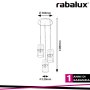 ZELKOVA, INDOOR PENDANT LAMP, E27 3X MAX 40W, D28XH120CM, BR