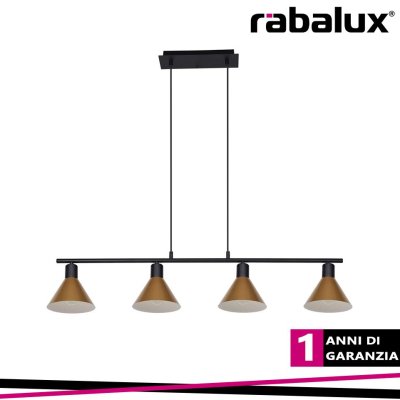 ALVARO, INDOOR METAL PENDANT LAMP, E14 4X MAX 40W, BLACK AND