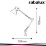 ARNO, WRITING DESK LAMP, WITH CLAMP, H70CM