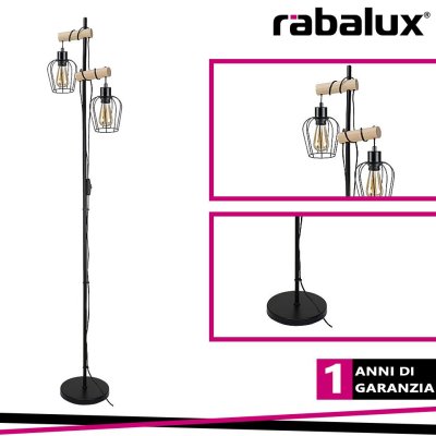 FABIAN, INDOOR METAL-WOOD FLOOR LAMP, E27 2X MAX 40W, MATT B