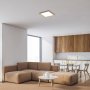 ALMOND, LED PANEL CEILING LAMP, WOOD PAINTED ALUMINUM FRAME,