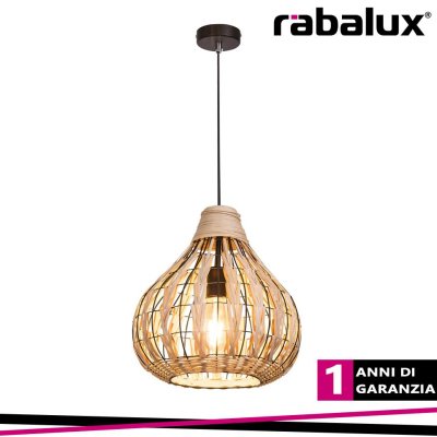 ZAHARA, PENDANT LAMP, RATTAN MATERIAL IN NATURE COLOR, E27 1