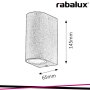 CHILE, OUTDOOR WALL LAMP, UP AND DOWN LIGHTS, WITHOUT BULB,