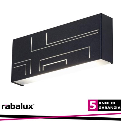 MARIBOR, OUTDOOR WALL LAMP, BLACK, BUILT-IN LED 12W 780LM 40