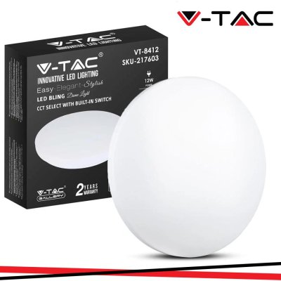 12W PLAFONIERA LED ROTONDA  CON INTERRUTTORE CAMBIA COLORE 3 IN 1 SATINATA