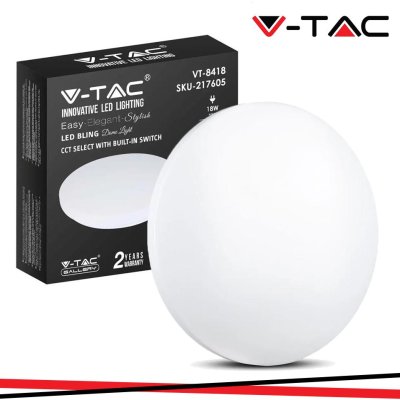 18W PLAFONIERA LED ROTONDA  CON INTERRUTTORE CAMBIA COLORE 3 IN 1 SATINATA