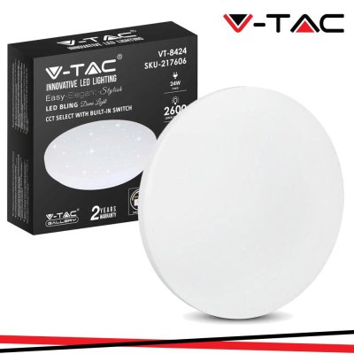 24W PLAFONIERA LED ROTONDA  CON INTERRUTTORE CAMBIA COLORE 3 IN 1 SATINATA
