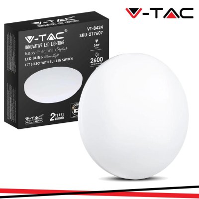 24W PLAFONIERA LED ROTONDA  CON INTERRUTTORE CAMBIA COLORE 3 IN 1 SATINATA