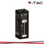 2W LAMPADA LED DA TAVOLO  IN ALLUMINIO RICARICABILE CON TOUCH DIMMERABILE COLORE BIANCO IP54 3000K