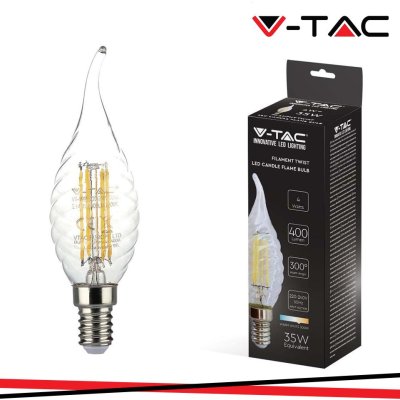 LED LAMPADINA 4W FILAMENTO   E14 TWIST CANDELA TAIL 3000K