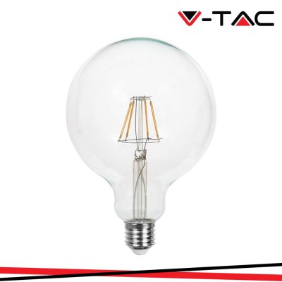 LED LAMPADINA 10W FILAMENTO   E27 G125 CLEAR COVER   6500K