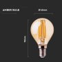 LED LAMPADINA 4W FILAMENTO   E14 P45 AMBER COVER 2200K