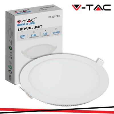 12W LED MINI PANNELLO CORPO ROTONDO 4000K