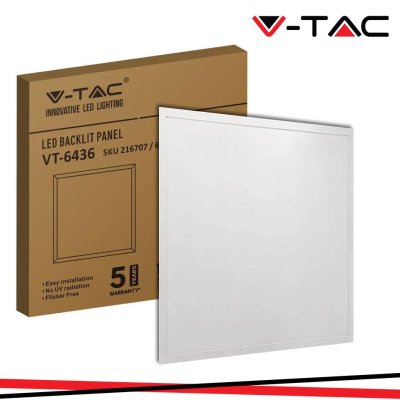 LED PANNELLO 36W 595X595MM BACKLIT   120LM/W 4000K 8PCS/SET
