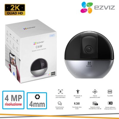 TELECAMERA PT DA INTERNO 2MP WI-FI 2.4 GHZ + ETHERNET  EZVIZ