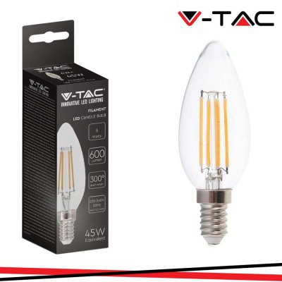 LED LAMPADINA 6W FILAMENTO E14 CLEAR COVER CANDELA 4000K