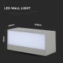 12W LED LAMPADA DA PARETE 6500K CORPO GRIGIO IP65